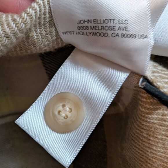 John Elliott Hemi Oversized Shirt Cyclone Check Size 1 Small Kith Buttoned - Picture 6 of 7